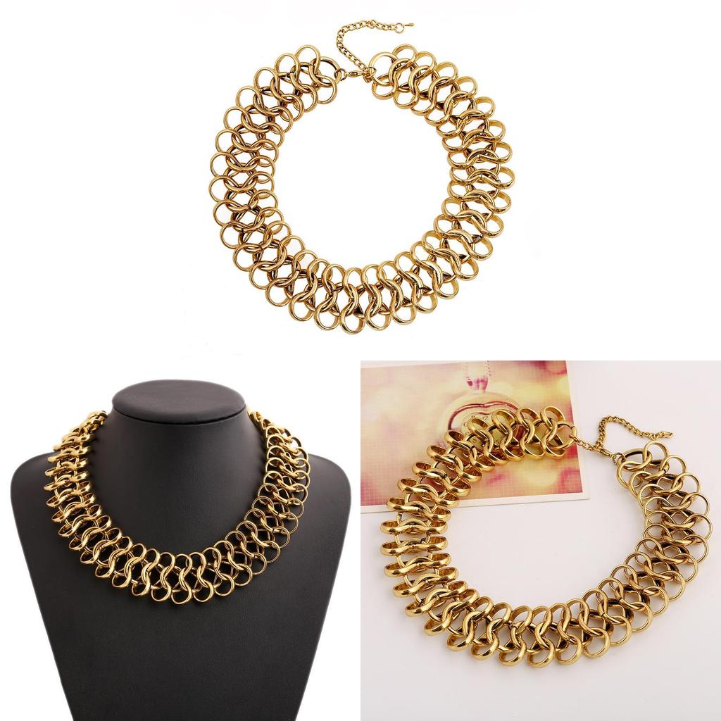 Collana Europea in Metallo Vintage con Ciondolo Geometrico per Donne Casual