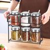 Ru Han Glass Seasoning Jar Set with Double-Layer Rack