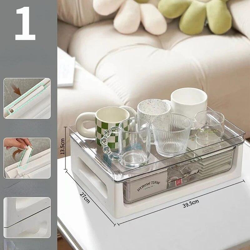 Coffee Pot Cup Storage Rack Living Room Bar Sundries Storage Organizer Home Accessories Office Sundries Storage Drawer