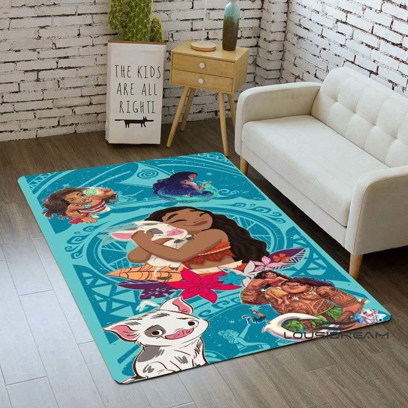 The new Moana-themed comedy adventure room mat is washable and non-slip, suitable for living room sofas, kitchens, and other are
