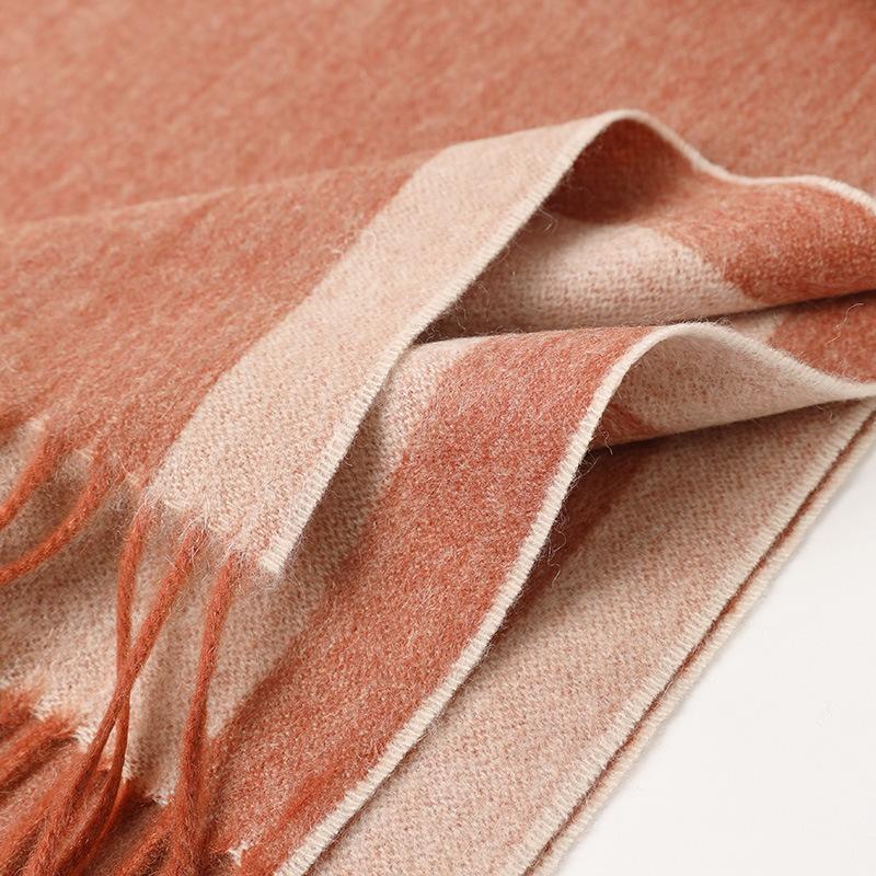 Cashmere color matching warm scarf plain tassel lengthened fashion trend men's and women's autumn and winter scarf