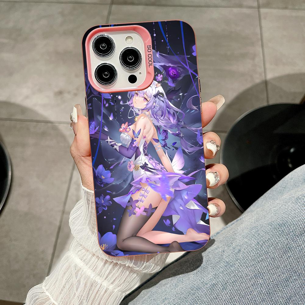 

HSR Castorice Pink Translucent Mobile Phone Case for iPhone 17 16 15 14 13 12 11 X XR XS Air Pro Max Plus Colorful Cover iPhone 14