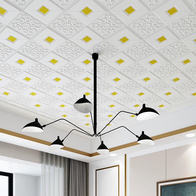 Samolepky na stěnu pěnový stropní panel 70X70CM Samolepicí samolepicí 3D vodotěsná tapeta na střechu Pro dětský pokoj Obývací pokoj Velká velikost