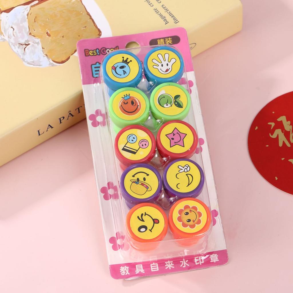 Children's Cartoons Encourage Comments Stamps Kindergarten Teachers Stamp Colored Tap Water Stamp Toys