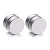 2 Pairs Stainless Steel Magnetic Fake Gauge Earrings 6-10mm Non Pierced Studs for Men and Women
