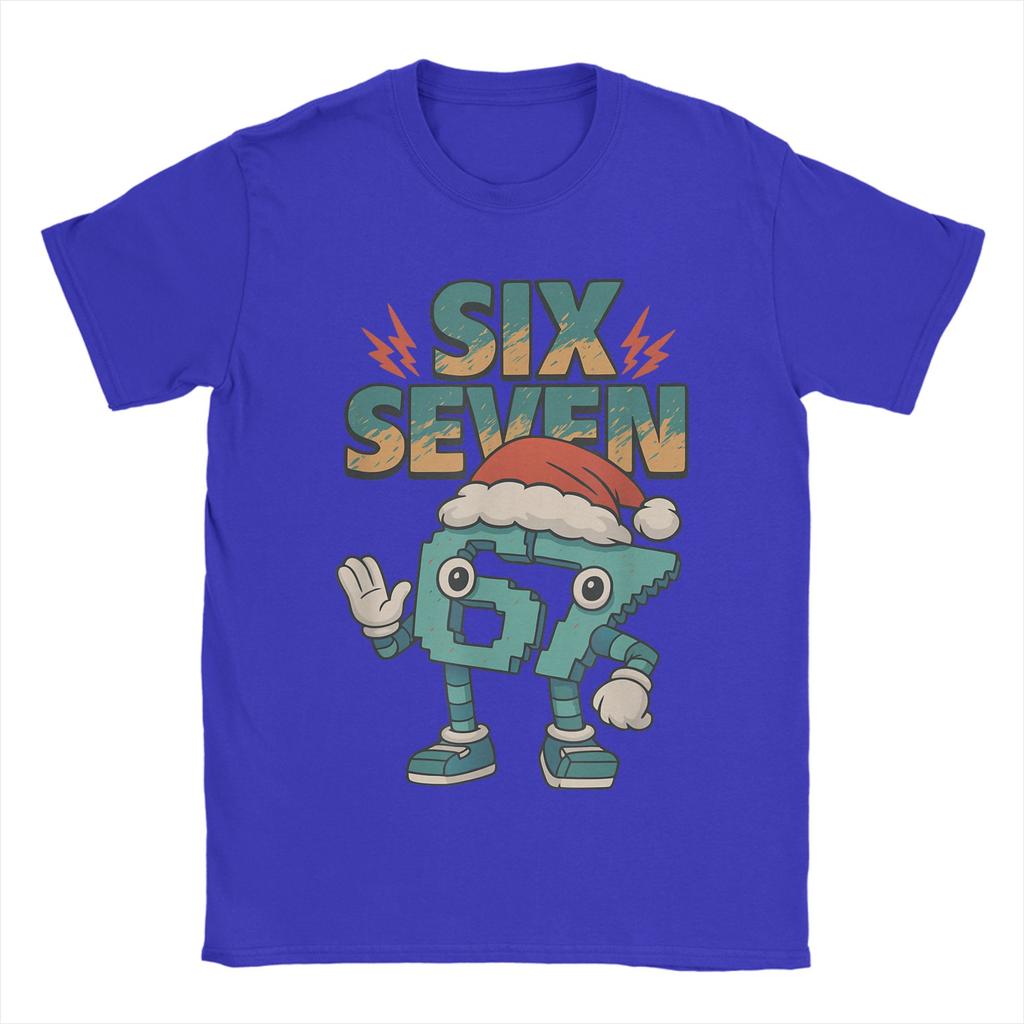 Unisex Funny Kids Meme 67 Six Seven Italian Brainrot Christmas T Shirt Pure Cotton Clothing Short Sleeve O Neck Tees TShirts