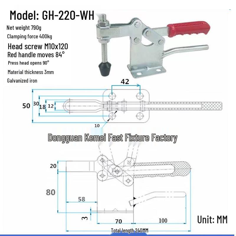 Quick Clamp GH201: Stainless Steel 201A Pliers, 201B Collet, 201C Fixture, 225D Toggle Clamp