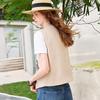 CHUYU Floral Embroidery Linen-Blend V-Neck Vest