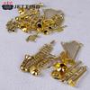 7PCS Mini Plastic Gold Musical Instrument For Christmas Tree Hanging Xmas Decor Gift Collecting Musical Toy