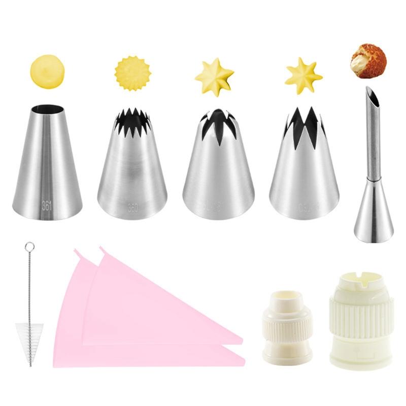 10 Pcs/Set Piping Bag Converter Icing Nozzles Tips Pastry Cupcake Cream Cake Decorating Supplies Baking Tool X3UC