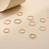 Wind Joint Ring 10-Piece Set Of Simple Wind Element Ring Twist Sequined Ring For Women