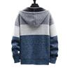 Męski sweter z dzianiny polarowej Kurtki w paski Modne bluzy z kapturem Zima Jesień Grube Ciepłe Wiatrówki Swetry Odzież