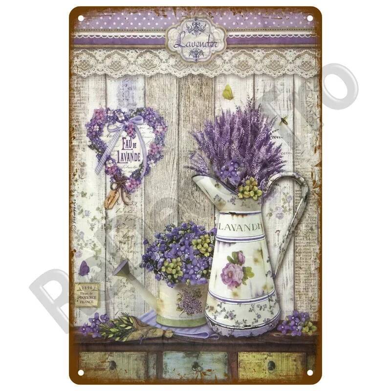 Dpc Rustic Farmhouse Theme Retro Lavender Print Wall Sign Metal Decor Home Garden Cozy Plaque