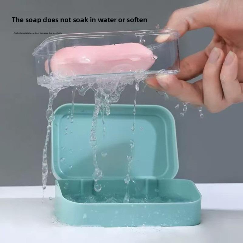 1PC Drainage Soap Storage Rack Bathroom Soap Box Without Punching Toilet Bathroom Travel Soap Box