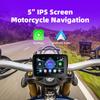 5inch IPS Portable Motorcycle Navigation for Apple CarPlay Android Car Display Screen Wireless Monitor Bluetooth Waterproof IP67