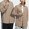 Adidas Originals Solid Color Button Down Long Sleeve Shirt Unisex Shirts Brown HU1231