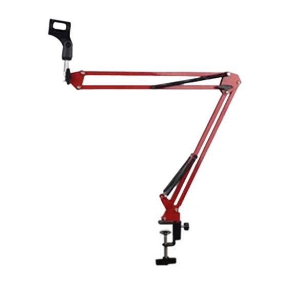 Foldable Microphone Stand Clip with Universal Pliable Adapter 360 Degree Rotation Dual Support Springs