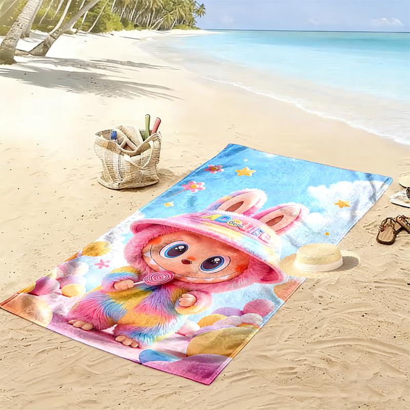 LABUBU Beach Towel, Durable and Easy to Clean, Soft and Vibrant Beach Towel Perfect for Travel
