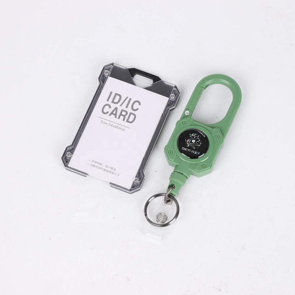DEYI Retractable Badge Holders Durable ID Card Holder (Holds 2 Cards) with 31.5 Badge Reel Key Chain, 10,000+ Rebound