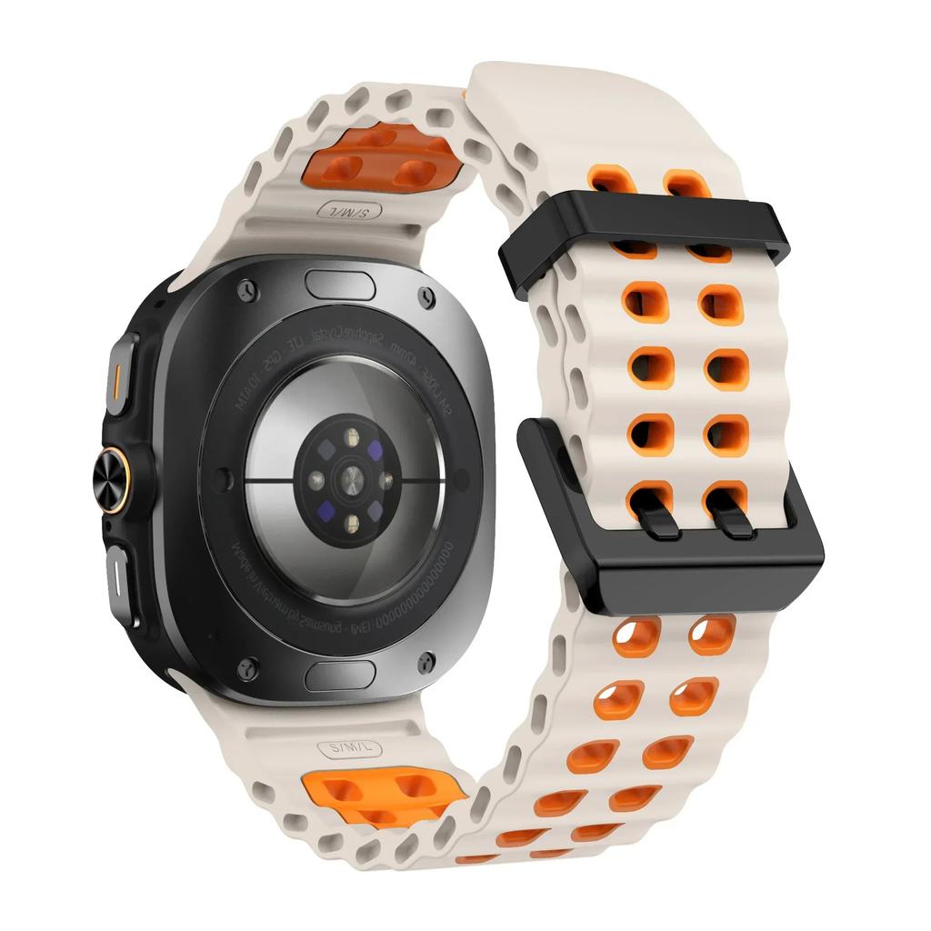 Ocean Silicone Band for Samsung Galaxy Watch 7 Ultra 47mm NO Gaps Bracelet Breathable Sport Loop Strap for SAMSUNG Watchband