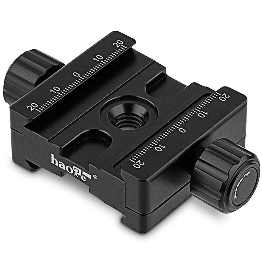 Haoge 50mm Subtend Double Dual Quick Release Clamp for Arca Swiss RRS Benro Rail Plate Nodal Slide CP-50BII
