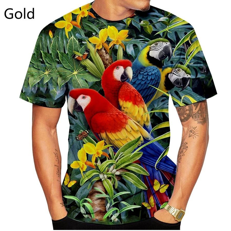 

Мода 2024 3D попугай с рисунком животных Футболка с принтом Мужская женская футболка Повседневная футболка с коротким рукавом 6XL