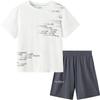 Balabala Boys' Quick-Dry Cooling Short-Sleeved Two-Piece Set