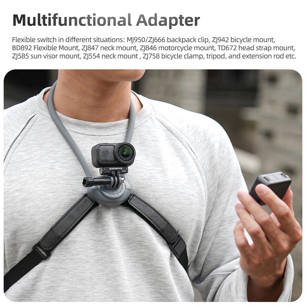 Magnetic Quick Release Adapter Base For DJI OSMO Nano/Action 6 Foldable Quick-release Two Claw Mount Adapter