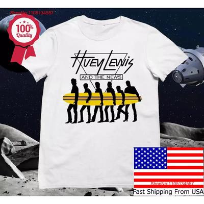 Huey Lewis and the News Band T Shirt White  All Sizes Vintage Washed Breathable Versatile Unisex Streetwear Designer Clothes