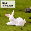 Cute White Hare Easter Decoration Dollhouse Ornament Miniature Rabbit Figurine Micro Landscape Resin Bunny Statue Fairy Garden