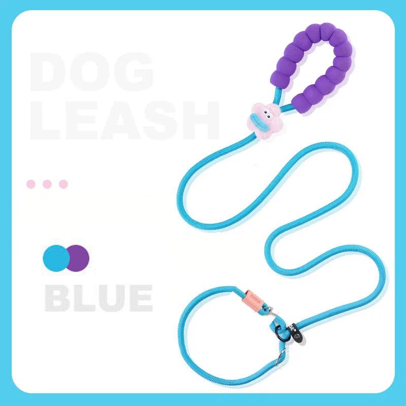Schattig Cartoon Kleur Nylon P Touw Hondentuig Grote Mond P Ketting Huisdier Wandel Lijn Duurzaam Comfortabel voor Kleine Middelgrote Honden Dagelijks (as the picture,M 0.8cm)