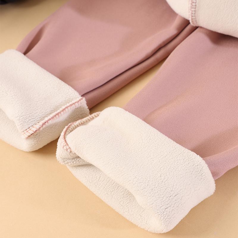 Kids' Fleece-Lined Leggings: Warm Autumn & Winter Wear for Boys and Girls - Versatile One-Piece Pants.