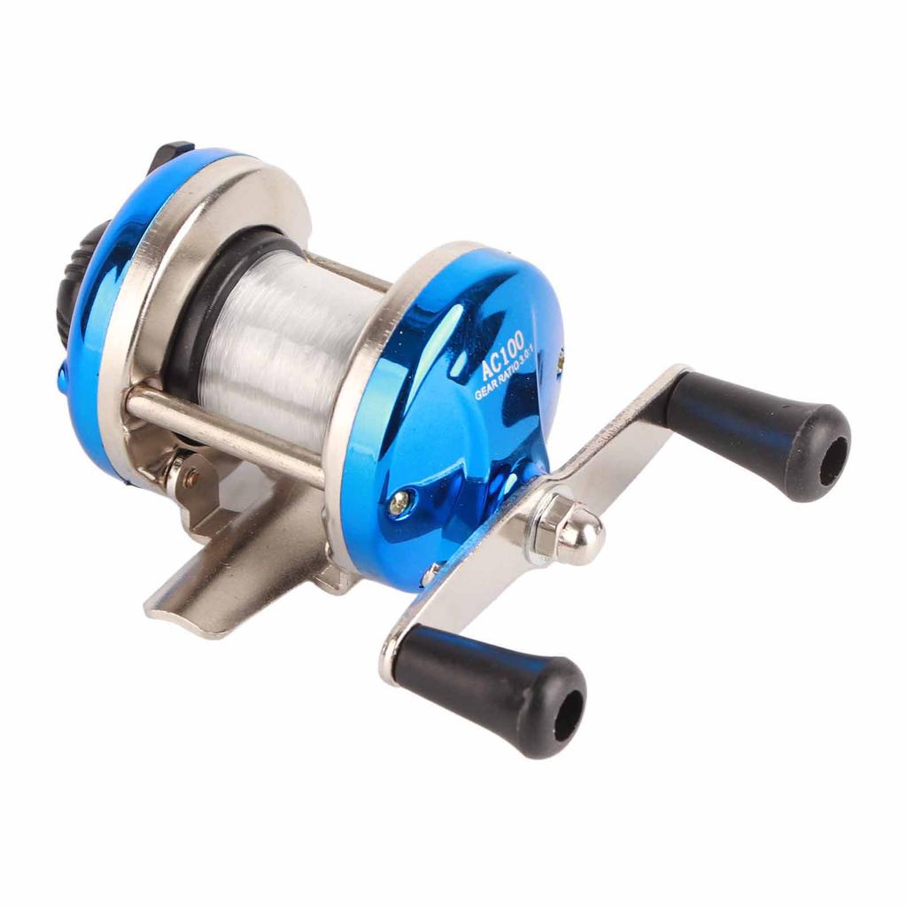 Rolle Typ Trommelrolle Horizontal mit Schnurrolle Eisangelrolle Angelgerät(blau )