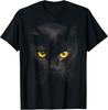 Schwarze Katze Gelbe Augen Grafik T-Shirts Herren Damen Jungen Mädchen T-Shirt Unisex T-Shirt