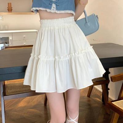 Mini Skirts Women Kawaii Cute Patchwork High Waist Pleated Skirt Korean Fashion Preppy Style