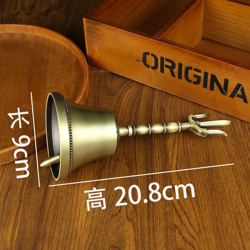 

Brass demonic bells, six-son mantra lama magic artifacts, handheld bells, pure copper three-pronged demonic bells, ornaments, bronze artifacts