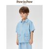 PawinPaw Boys' Cartoon Bear Lapel Short-Sleeve Shirt