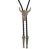 Golden Ties for Men American Cowboy Garment Accessory Tie Adjustable Bull Head Western Cowboy Bolo Tie Pendant Necklace