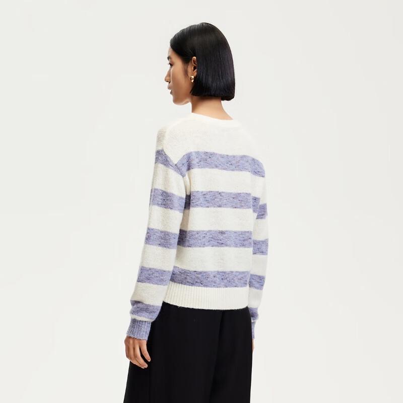 VEROMODA Women's Striped Lurex Knit Sweater