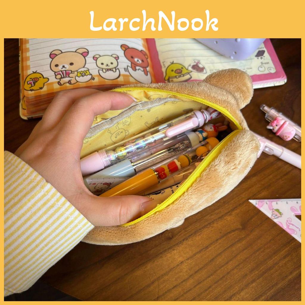 Rilakkuma Plüsch-Federmäppchen mit großem Fassungsvermögen für Schulkinder und niedlicher Stil Aufbewahrungstasche