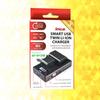 INCA Smart USB Twin Charger for Fujifilm with NP-W126 (Compatible X-T2, X-T20, X-T100, X-E3, X-A5, X-H1, Etc.) (INCD-SD020)
