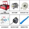 130W CO2 Laser Engraver Cutter Machine w/Glass Tube USB/U-Disk for Wood
