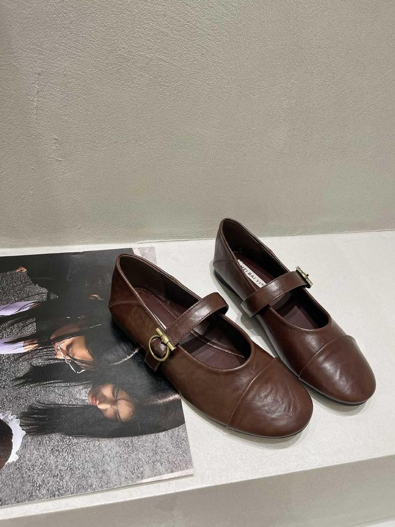 2025 Autumn French Retro Mary Jane Women's Round Toe Strap Flats
