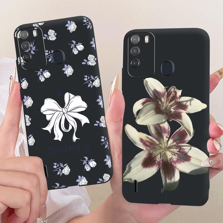 Case for Itel Vision 1 Pro Matte Soft Silicone Black butterfly  Shockproof Phone Bags For ItelS16 S 16 Vision1pro  Back Covers