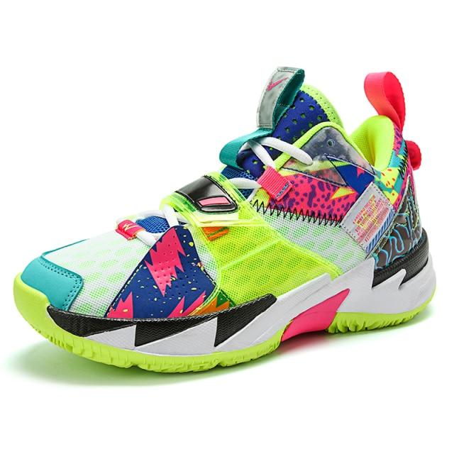 Superstar Fashion Rainbow Basketball Shoes Men Breathable High Top Basketball Shoes Outdoor Street Sneakers Unisex Shoes