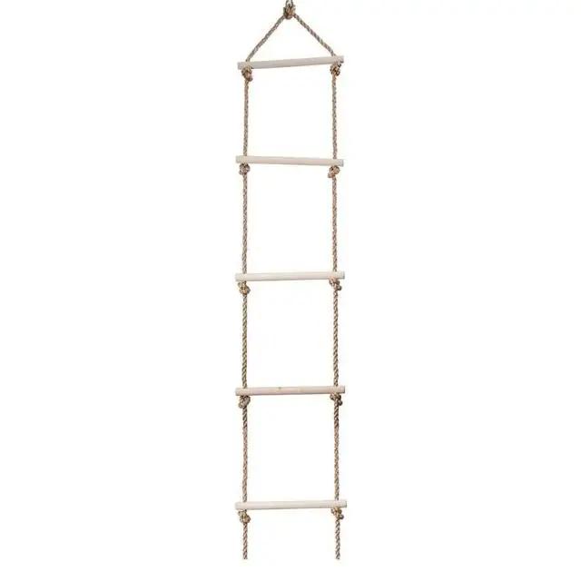 Wooden Rope Ladder Multi Rungs Children Climbing Toy Wooden Rope Ladder Multi Rungs Climbing Game Toy Outdoor Training Activity