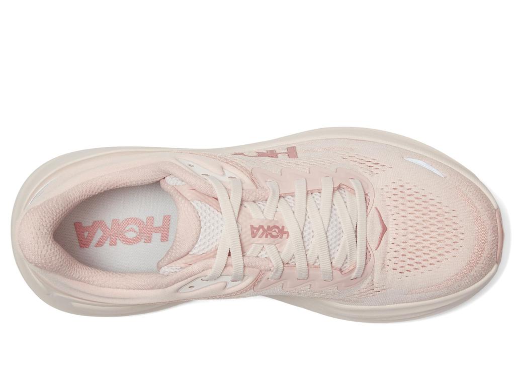 HOKA Bondi 9 Wide Track Field Running Size Greyish Pink x Pale Pink Women's & Shoes, 25.0,