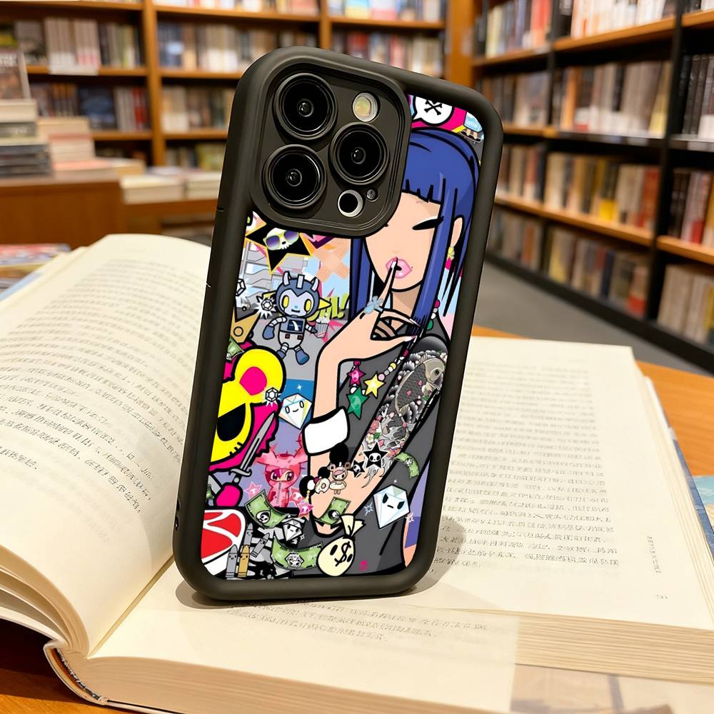 Japan Tokidokis For iPhone 17 16 15 14 13 12 11 Pro Max Plus Black Full Coverage Soft Funda Silicone Cover