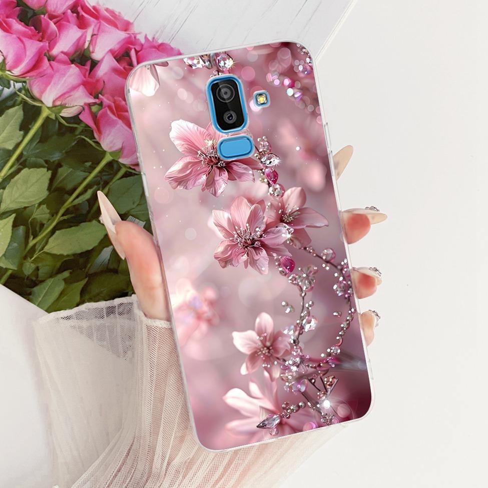 Clear Cover For Samsung J8 2018 Case SM-J810G Cute Cat Fashion Butterfly Funny 2D Painted Casing For Samsung Galaxy J8 2018