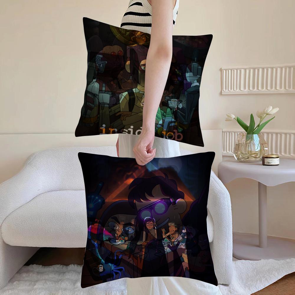Inside Job Cushion Cover Anti-dustmite Pillowcase Invisible Zipper Silky Short Plush Sofa Cushion Cover